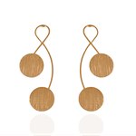 Brinco Fio com Círculos Foscos Banho de Ouro 18K