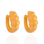 Brinco Argola Croissant Banho de Ouro 18K