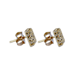 Brinco Quadrado de Zircônias Banho de Ouro 18K