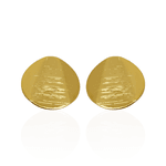 Brinco Pequeno Redondo Ondulado Banho de Ouro 18K
