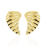 Brinco Vírgula Texturizado Banho de Ouro 18K