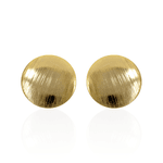 Brinco Chapa Redonda Escovada M Banho de Ouro 18K