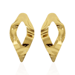 Brinco Losango Orgânico Banho de Ouro 18K