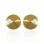 Brinco Chapa Redonda Escovada G Banho de Ouro 18K
