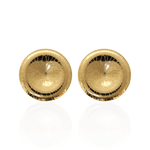 Brinco Chapa Redonda Desenhada Banho de Ouro 18K