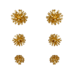 Brinco Trio Dente de Leão Banho de Ouro 18K