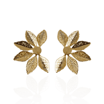 Brinco Meia Flor Banho de Ouro 18K