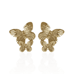 Brinco Duas Borboletas Banho de Ouro 18K