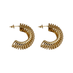 Brinco Meia Argola Mola Banho de Ouro 18K