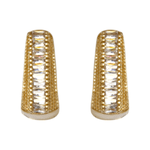 Brinco Argola Quadrada com Zircônias Banho de Ouro 18K