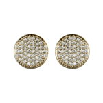 Brinco Argola Redonda Cravejada Banho de Ouro 18K