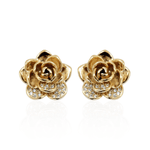Brinco Rosa com Zircônias Banho de Ouro 18K
