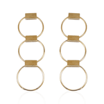 Brinco Grande Elos Banho de Ouro 18K