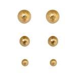Brinco Trio Esferas Texturizadas Banho de Ouro 18K
