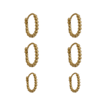 Brinco Trio Argola de Bolinhas Banho de Ouro 18K