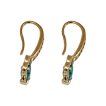 Brinco Argola Gancho Cravejado e Borboleta Verde Banho de Ouro 18K