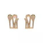 Brinco Ear Cuff Cobra de Zirconia Incolor Detalhe em Zirconia Verde. by Kumbayá Joias 