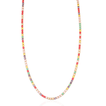 Choker Riviera de Zircônias Coloridas Banho de Ouro 18K