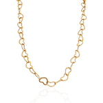 Choker Elo Corações Grande Banho de Ouro 18K