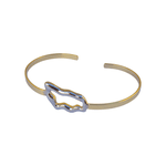 Bracelete com detalhe de Forma Geométrica em Ródio Banho de Ouro 18K