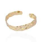 Bracelete Martelado Banho de Ouro 18K