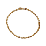 Pulseira Cordão Baiano Médio Banho de Ouro 18K