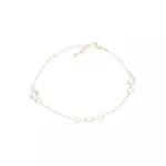 Pulseira 3 Pingentes Zirconia Incolor Semijoia