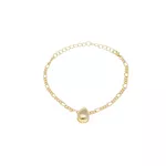 Pulseira Elo Fígaro com Pingente Gota Semijoia