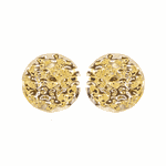 Brinco Redondo Martelado Banho de Ouro 18K