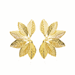 Brinco Folhas Douradas Banho de Ouro 18K