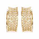 Brinco Argola Cravejada de Zircônias Banho de Ouro 18K