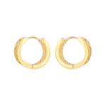 Brinco Argola Cravejada de Zircônias Banho de Ouro 18K