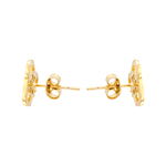 Brinco Tulipa com Zircônias Incolor Banho de Ouro 18K