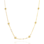Colar Longo com Esferas Pequenas Banho de Ouro 18K