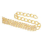 Pulseira Riviera 3 Fileiras com Onda Banho de Ouro 18K