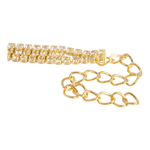 Pulseira Riviera Geométrica 3 Fileiras Banho de Ouro 18K
