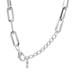 Colar Elo Cartier Quadrado Metal Prateado 
