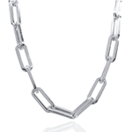 Colar Elo Cartier Quadrado Metal Prateado 