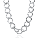 Colar Elo Groumet Grande Metal Prateado 