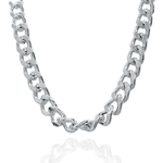 Colar Elo Groumet Pequeno Metal Prateado 