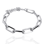 Pulseira Elo Cartier Quadrado Metal Prateado 