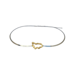 Colar Aro com detalhe de Forma Geométrica Dourado Banho de Ouro 18K