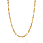 Colar Elo Português Triplo Metal Dourado