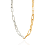 Colar Elo Cartier Quadrado Metal Dourado e Prateado 
