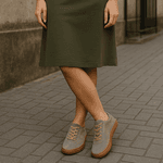 Tênis Casual Couro Premium Camurça Verde Militar 7705 