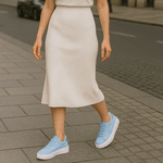 Tênis Casual Couro Premium Plume Azul Céu 1500