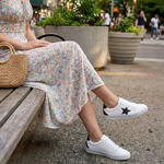 Tênis Casual Star Couro Premium Paris Branco Luxor Preto 2018 E