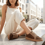 Tênis Casual Couro Premium Animal Print Velor Onça Capuccino-Graxo 2018 