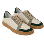 Tênis Casual Couro Premium Plume Off White Oliva Camurça Verde 20211