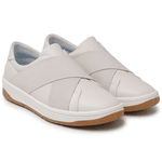 Tênis Slip On Couro Premium Plume Natural 1004